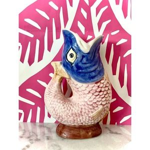 Vintage Fish Pitcher. Gurgle Sound. Authentic. Made in Portugal